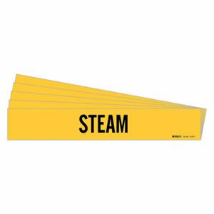 BRADY 7270-1-PK Pipe Marker, Steam, Yellow, Black, Fits 2 1/2 to 7 7/8 Inch Pipe OD, 1 Pipe Markers | CU2QPU 781YX2