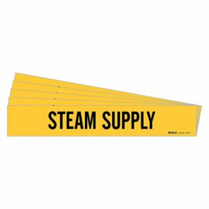 BRADY 7272-1-PK Pipe Marker, Steam Supply, Yellow, Black, Fits 2 1/2 to 7 7/8 Inch Size Pipe OD | CU2QPN 781YZ9
