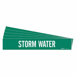 BRADY 7275-1-PK Pipe Marker, Storm Water, Green, White, Fits 2 1/2 to 7 7/8 Inch Size Pipe OD | CU2QTW 782A16