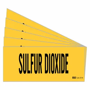 BRADY 7277-1HV-PK Pipe Marker, Legend: Sulfur Dioxide, Iiar System Abbreviation Not Applicable | CH6LXK 781XP7