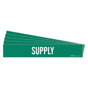 BRADY 7282-1HV-PK Pipe Marker, Supply, Green, White, Fits 8 Inch Size and Larger Pipe OD, 1 Pipe Markers | CU2QUG 782FY6