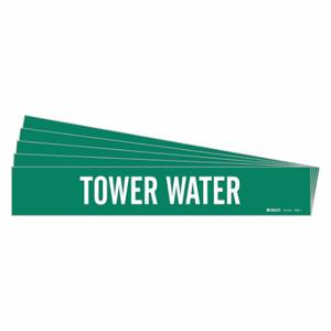 BRADY 7285-1-PK Pipe Marker, Tower Water, Green, White, Fits 2 1/2 to 7 7/8 Inch Size Pipe OD | CU2REZ 781ZN4