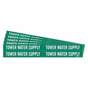 BRADY 7287-4-PK Pipe Marker, Tower Water Supply, Green, White, Fits 3/4 to 2 3/8 Inch Pipe OD | CU2REX 782A05