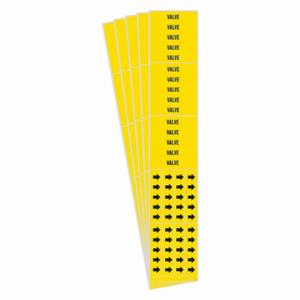 BRADY 7293-3C-PK Pipe Marker, Valve, Yellow, Black, Fits 3/4 Inch and Smaller Pipe OD, 3 Pipe Markers | CU2RFG 782FH8