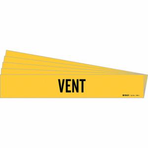 BRADY 7295-1-PK Pipe Marker, Vent, Yellow, Black, Fits 2 1/2 to 7 7/8 Inch Pipe OD, 1 Pipe Markers | CU3DBL 781WR3