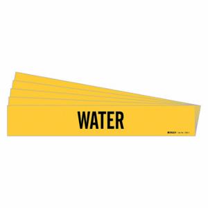 BRADY 7303-1-PK Pipe Marker, Water, Yellow, Black, Fits 2 1/2 to 7 7/8 Inch Pipe OD, 1 Pipe Markers | CU2RHN 781ZW8