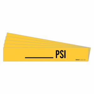 BRADY 7310-1-PK Pipe Marker, PSI, Yellow, Black, Fits 2 1/2 to 7 7/8 Inch Size Pipe OD | CT9PPC 782FM5
