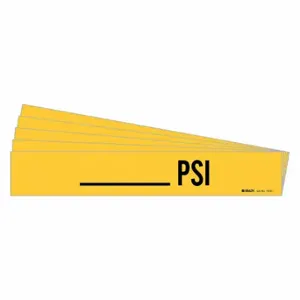 BRADY 7310-1-PK Pipe Marker, PSI, Yellow, Black, Fits 2 1/2 to 7 7/8 Inch Size Pipe OD | CT9PPC 782FM5