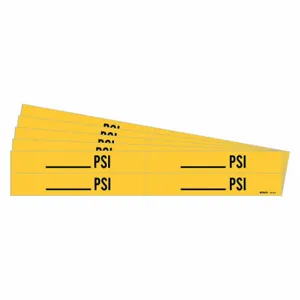 BRADY 7310-4-PK Pipe Marker, Yellow, Black, Fits 3/4 to 2 3/8 Inch Pipe OD, 4 Pipe Markers, Without | CT9PPD 782FL1