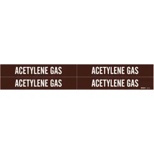 BRADY 7317-4 Pipe Marker Acetylene Gas 3/4 To 2-3/8 In | AE3AGX 5AEE3