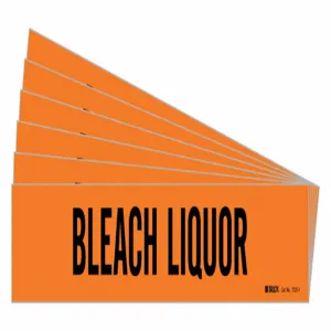 BRADY 7325-1-PK Pipe Marker, Legend: Bleach Liquor, Iiar System Abbreviation Not Applicable | CH6MCA 781YD5