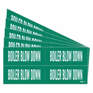 BRADY 7331-4-PK Pipe Marker, Legend: Boiler Blow Down | CH6MCU 782A02