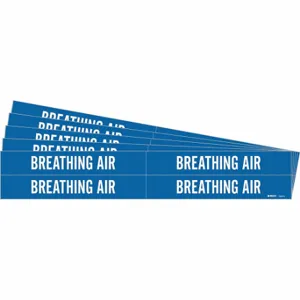 BRADY 7334-4-PK Pipe Marker, Breathing Air, Blue, White, Fits 3/4 to 2 3/8 Inch Size Pipe OD | CT9PRC 781W80