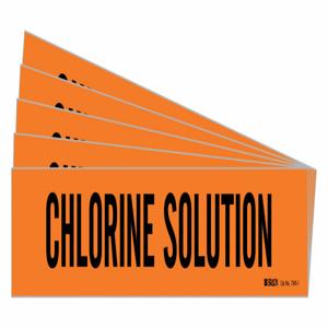 BRADY 7345-1-PK Pipe Marker, Legend: Chlorine Solution, Iiar System Abbreviation Not Applicable | CH6MEE 781YA9