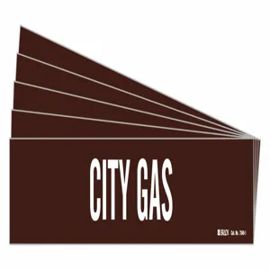 BRADY 7346-1-PK Pipe Marker, Legend: City Gas, Iiar System Abbreviation Not Applicable | CH6MEJ 781XL4