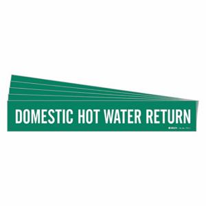 BRADY 7351-1-PK Pipe Marker, Domestic Hot Water Return, Green, White | CT9TRX 781Z96