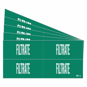 BRADY 7355-4-PK Pipe Marker, Legend: Filtrate, Iiar System Abbreviation Not Applicable | CH6MFE 781YG9