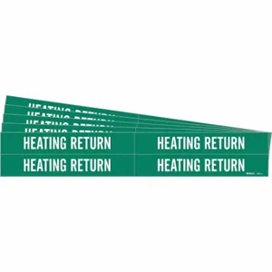 BRADY 7362-4-PK Pipe Marker, Heating Return, Green, White, Fits 3/4 to 2 3/8 Inch Size Pipe OD | CU3DBZ 781W24