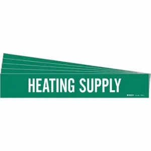 BRADY 7363-1-PK Pipe Marker, Heating Supply, Green, White, Fits 2 1/2 to 7 7/8 Inch Pipe OD | CU2ANH 781WC7