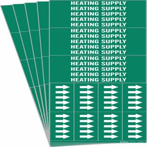 BRADY 7363-3C-PK Pipe Marker, Legend: Heating Supply, Iiar System Abbreviation Not Applicable | CH6MGE 781W23