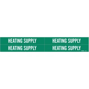 BRADY 7363-4 Pipe Marker Heating Supply Green 3/4 To 2-3/8 In | AC9HYK 3GTT1