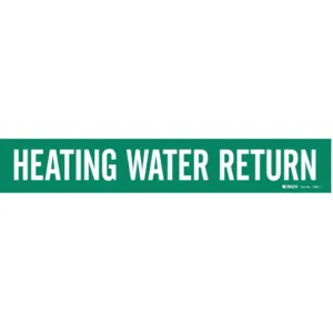 BRADY 7365-1 Pipe Marker Heating Water Return Green | AC9HYM 3GTT4