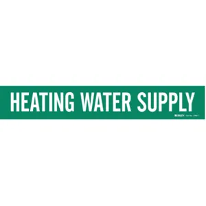 BRADY 7366-1 Pipe Marker Heating Water Supply Green | AC9HYP 3GTT6