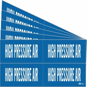 BRADY 7367-4-PK Pipe Marker, Legend: High Pressure Air, Iiar System Abbreviation Not Applicable | CH6MGN 781VX0