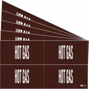 BRADY 7373-4-PK Pipe Marker, Legend: Hot Gas, Iiar System Abbreviation Not Applicable | CH6MHK 781XA5