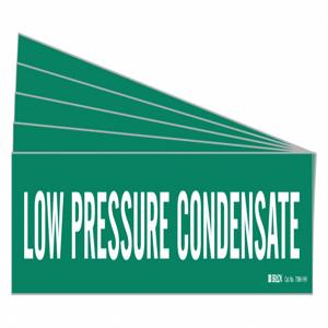 BRADY 7386-1HV-PK Pipe Marker, Legend: Low Pressure Condensate, 4 Inch x 24 Inch Size | CH6MJW 781YX8