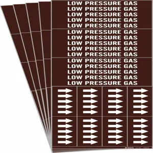 BRADY 7388-3C-PK Pipe Marker, Legend: Low Pressure Gas, Iiar System Abbreviation Not Applicable | CH6MKE 781X51