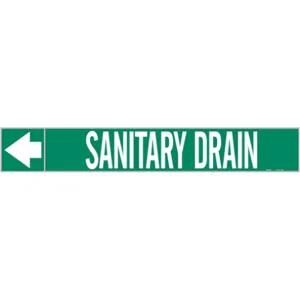 BRADY 73925 Pipe Marker Sanitary Drain 2 In.h | AF3TEG 8CRF2