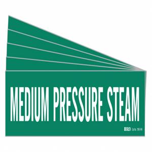 BRADY 7393-1HV-PK Pipe Marker, Legend: Medium Pressure Steam | CH6MKX 781YY7