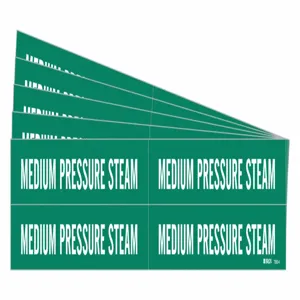 BRADY 7393-4-PK Pipe Marker, Legend: Medium Pressure Steam | CH6MLA 781Z47