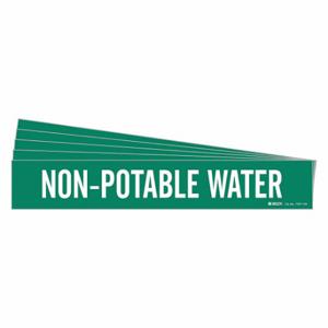 BRADY 7397-1HV-PK Pipe Marker, Non-Potable Water, Green, White, Fits 8 Inch and Larger Pipe OD | CU2DJT 781ZJ0
