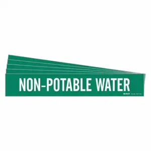 BRADY 7397-1HV-PK Pipe Marker, Non-Potable Water, Green, White, Fits 8 Inch and Larger Pipe OD | CU2DJT 781ZJ0