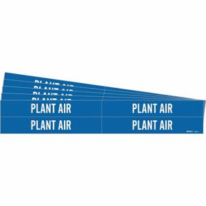 BRADY 7399-4-PK Pipe Marker, Plant Air, Blue, White, Fits 3/4 to 2 3/8 Inch Pipe OD, 4 Pipe Markers | CU2JQW 781W71