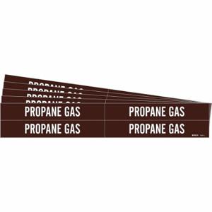 BRADY 7400-4-PK Pipe Marker, Propane Gas, White, Fits 3/4 to 2 3/8 Inch Size Pipe OD, 4 Pipe Markers | CU2MHR 781X78