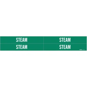 BRADY 7412-4 Pipe Marker Steam Green 3/4 To 2-3/8 In | AC9HZG 3GTV7