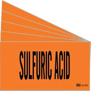 BRADY 7416-1HV-PK Pipe Marker, Legend: Sulfuric Acid, Iiar System Abbreviation Not Applicable | CH6MNX 781VJ2