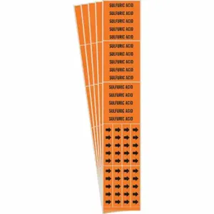 BRADY 7416-3C-PK Pipe Marker, Sulfuric Acid, Orange, Black, Fits 3/4 Inch and Smaller Pipe OD | CU2QTZ 781VK1