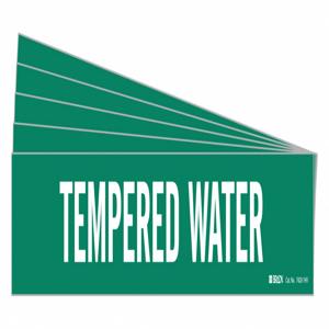 BRADY 7420-1HV-PK Pipe Marker, Legend: Tempered Water | CH6MPL 782A01