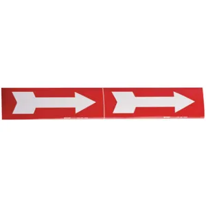 BRADY 93394 Pipe Marker Arrow - Single Red 6 Inch Or Greater | AE9WUZ 6N600