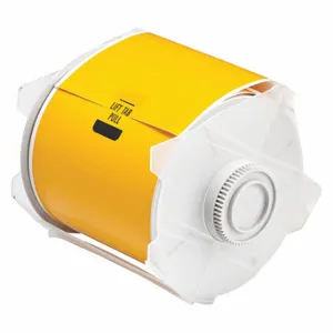 BRADY 76619 Continuous Label Roll, 4 Inch X 100 Ft, Polyester, Yellow, Outdoor | CP2LFW 3ME64