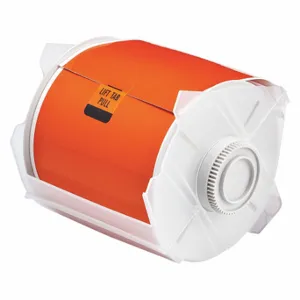 BRADY 76635 Continuous Label Roll, 4 Inch X 100 Ft, Polyester, Orange, Outdoor | CP2JLW 3ME80