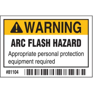 BRADY 81104 Arc Flash Protection Label 2 Inch H - Pack Of 100 | AC3ZJW 2XU78