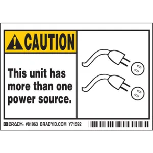 BRADY 81963 Machine/Equipment Label 3-1/2 Inch Height x 5 Inch Width PK5 | AG9KDE 20RZ55