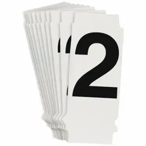 BRADY 8200P-2 Numbers And Letters Labels, 1 Inch Character Height, Non-Reflective, Helvetica, 2, 10 PK | CT3GRU 800P08