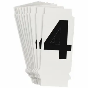 BRADY 8200P-4 Numbers And Letters Labels, 1 Inch Character Height, Non-Reflective, Helvetica, 4, 10 PK | CT3GUP 800P10