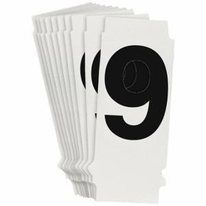 BRADY 8200P-9 Numbers And Letters Labels, 1 Inch Character Height, Non-Reflective, Helvetica, 9, 10 PK | CT3GUW 800P15